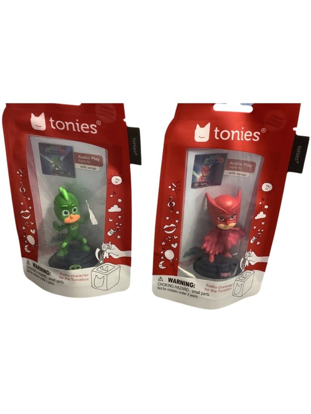 2 Tonies PJ Masks Audio Play Figures Set Gekko & Owlette Ages 4+ For Toniebox